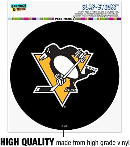 ГРАФИКА И МНОГО ДРУГИ Логото Pittsburgh Penguins Авто Шкафче за прозорци на Колата Кръгъл Стикер На Бронята