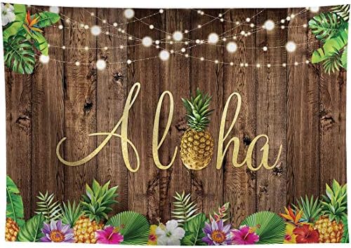 Allenjoy 10x8ft Алоха Селски Дървен Фон за летни Тропически Хавайски Плаж Luau Фон За Снимки на Парти Банер