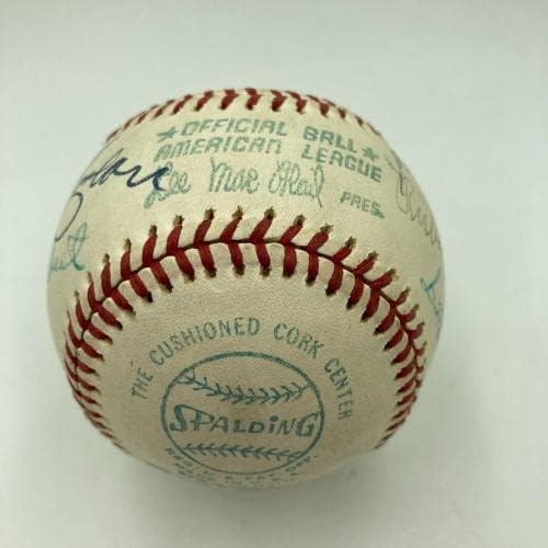 Willey Мейс, Разтривайте Марквард, Джордж Кели, бейзбол Зала на Славата с множество автографи на JSA - Бейзболни топки с автографи