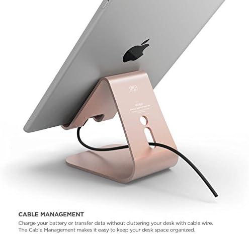 поставка elago P2 [Rose gold] - [Висококачествен алуминий] [Ергономичен наклон][Управление на кабел] за iPad