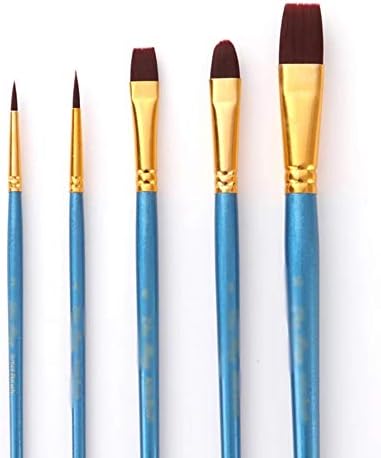 FLOYINM 5 бр./лот, определени акварельных четки, Дървена дръжка, Найлонова четка, Професионален инструмент за рисуване с маслени бои, Продукти за Бродерия (Цвят: C)