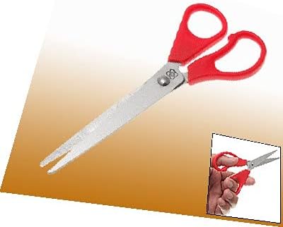 Ножици за рязане на хартия X-DREE с Червена Пластмасова дръжка, Железен нож за бродерия (Forbici per tagliacarte artigianali in plastica rossa против manico in ferro