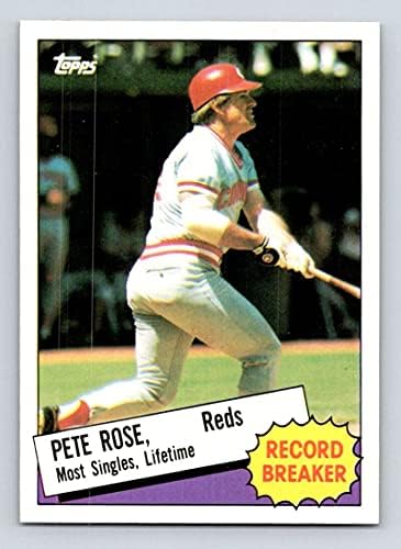 1985 Topps Baseball 6 Пийт Роуз Счупи рекорда на Синсинати Редс Официалната търговска картичка MLB (използвани