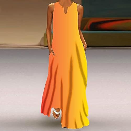 Летни рокли за Жените 2023, Дамски Ежедневни Свободни Макси-Sundresses, Дълги Рокли Без Ръкави, Лятна Плажна