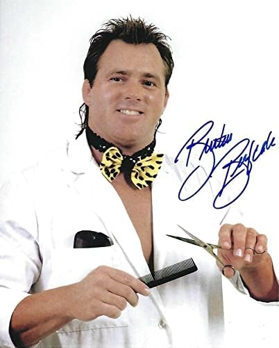 Брут Beefcake Подписа Снимка на WWE 8x10 The Barber С Автограф от Легендата на WWF 1 - Снимки Рестлинга С автограф