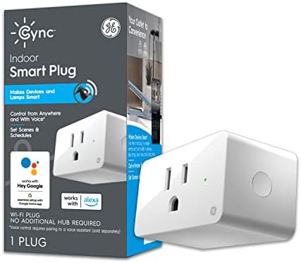 Умни led крушки GE CYNC, което Променя цвета, с подсветка, Bluetooth и Wi-Fi интернет и Съвместими Лампи за външни прожектори PAR38 и умен изход GE CYNC за помещения, Bluetooth и Wi-Fi