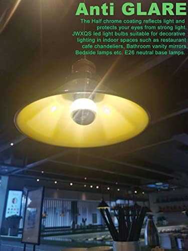 JWXQS 6W Наполовина хромирани крушка-Led конец, с регулируема яркост G25 Globe Сребриста Декоративна лампа на Едисон с близкия светлина 2700K, мека бяла основа E26, използвани в