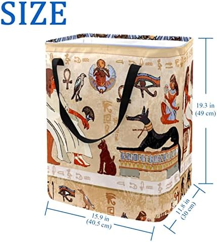 Сгъваема Кошница за Дрехи с Принтом Културата на Древен Египет, 60Л Водоустойчив Кошници за Бельо, Кошница за