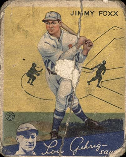1934 Гуди 1 Джими Фокс Филаделфия Атлетикс (Бейзболна картичка) ЛОША атлетика