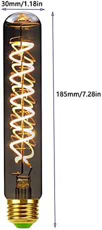 Lxcom Lighting T10/T30 Тръбна Спирала Крушка с нажежаема жичка 4 W Антични Реколта крушка на Едисон Топло Бяло