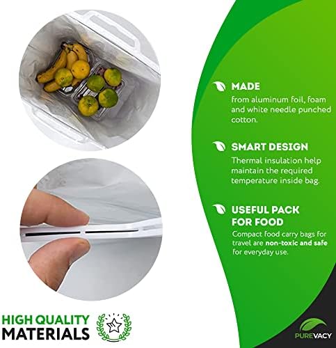 Опаковки за хранителни продукти с изолация PUREVACY, Опаковка от 5 на Пощенски Пликове от метално фолио 13 x