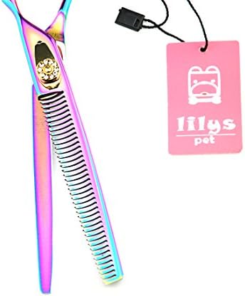 Комплект ножици за грижа за домашни любимци LILYS ПЕТ HIGH-END СЕРИЯТА Japan 440C, цвят на Дъгата, Комплект
