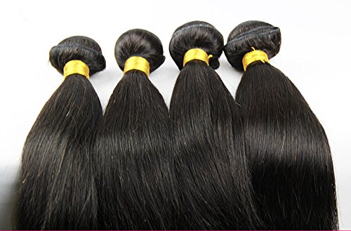 DaJun Hair 8A Затваряне от 3 Части С лъчите права Коса Малайзийского Виргинского Плетене Комплект от 3 греди