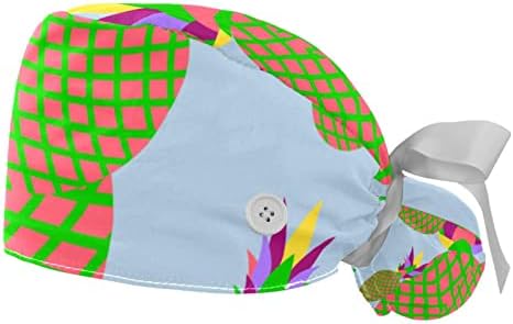 2 Опаковане на Работни шапки за еднократна употреба с Пуговицей и тренировъчната лента, Великолепни Цветни Регулируеми