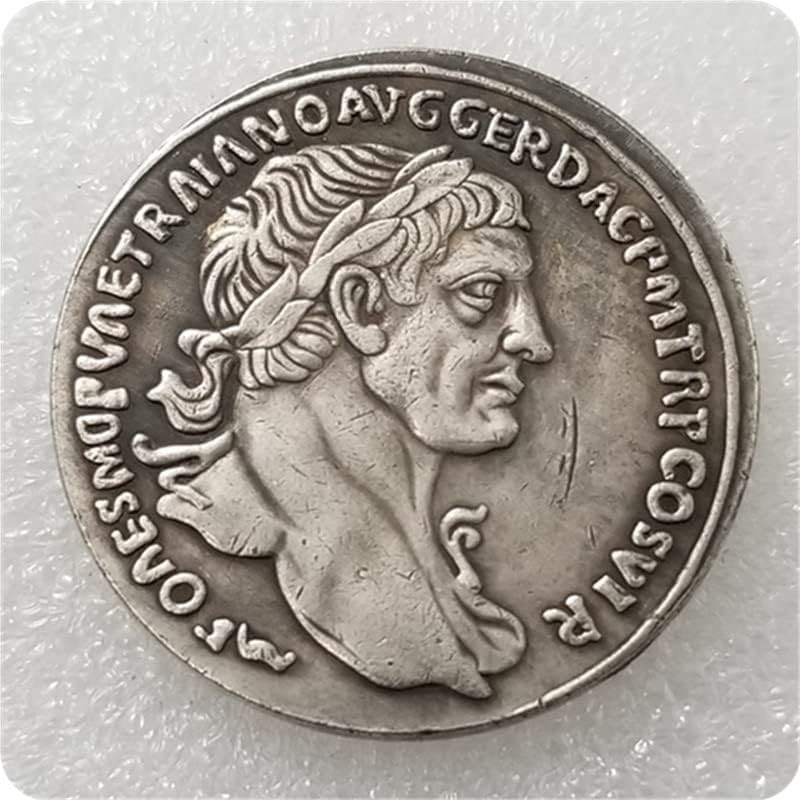 Старинни Занаяти Римска Монета Възпоменателна Монета Месинг Посеребренный Сребърен Долар Сребърен Кръг *3428