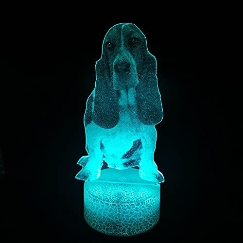MOLLY HIESON 3D Куче домашен Любимец лека нощ Led Сензорен Прекъсвач Декор Тенис на Маса Оптични Илюзии Лампи