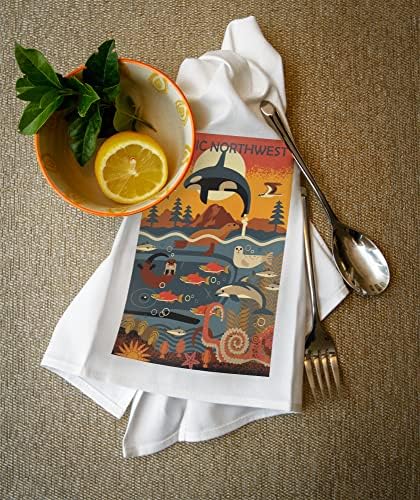 Фенер Press Pacific Northwest, Морски животни, Геометрична фигура, Лято (Черна керамична чаша за кафе и чай