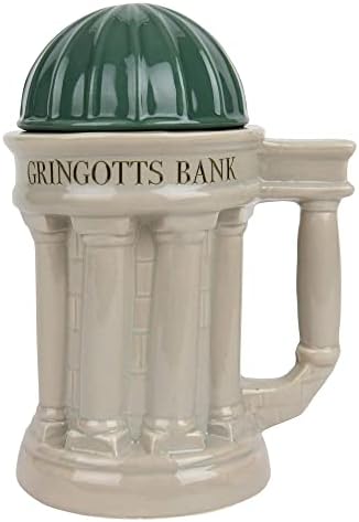 Чаша-банка Хари Потър Gringotts, голяма бира чаша с керамичен капак с обем от 30 грама - За кафе, чай, масло,