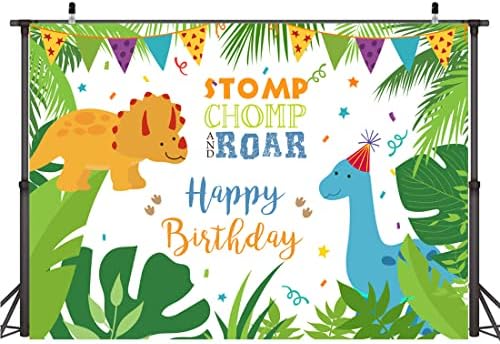 Lofaris 7x5ft Динозавър Фон честит Рожден Ден на Карикатура на Динозаврите Тема за Партито по случай рождения