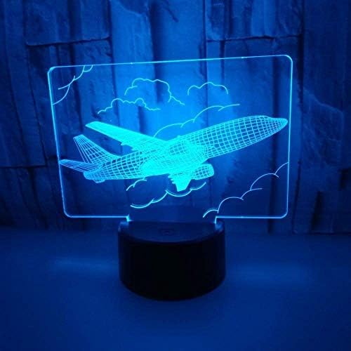 WY-YAN HZR Небето Цветни Градиентный led Светлина Сензорен Пулт за Дистанционно Управление на Самолет 3D Стерео USB лека нощ малка странична Масичка Творчески Красив Коле?