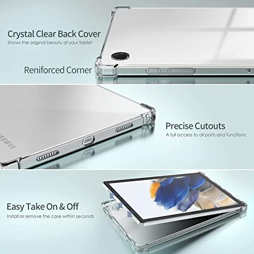 Прозрачен калъф от TPU за Samsung Galaxy Tab A8 10.5 инча 2022 (SM-X200/X205/X207), устойчив на удари Силиконов