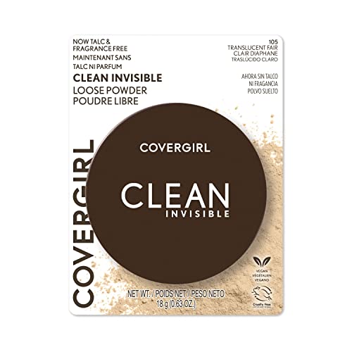 COVERGIRL Clean Invisible Loose Powder - Ронлив захар, Закрепляющая Захар, Веганская формула - Прозрачен-Светла