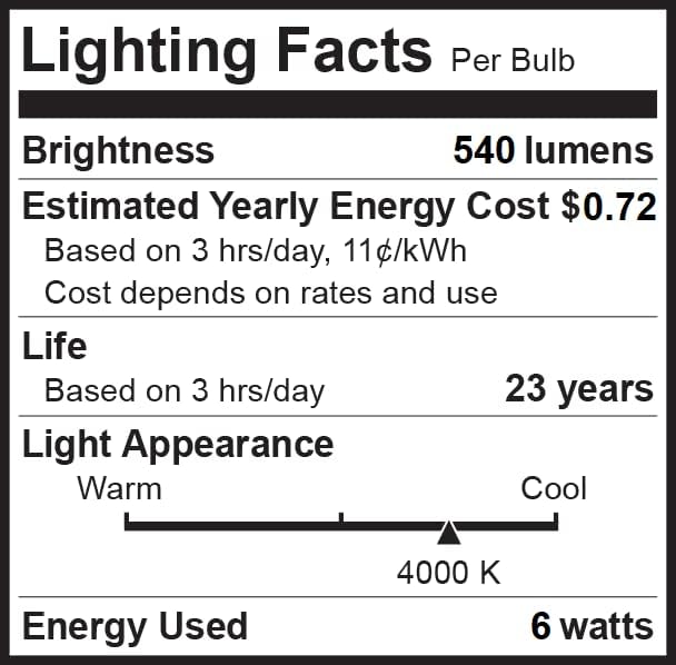 Bioluz LED 8 Pack Led лампа BR20 4000 K студен бял цвят 6 W = 50 W Смяна на 90 CRI 540 Лумена На закрито / открито,