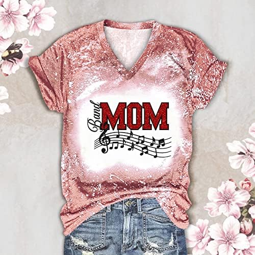 Звено Майка Ризи Момчета За Жените Забавен Писмо Печат Мама Тениска Къс Ръкав Ежедневното Мама Живота Ризи За