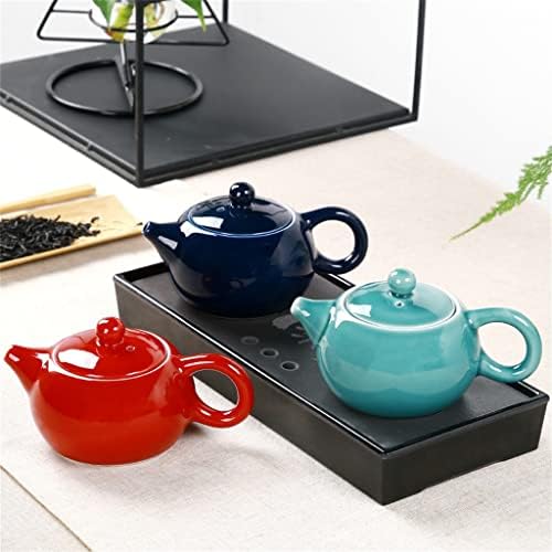 CCBUY Цветна кана с глазура, Дизайнерски чаен сервиз, Червен чайник, Порцелан Чай и прибори, Подаръци, кана