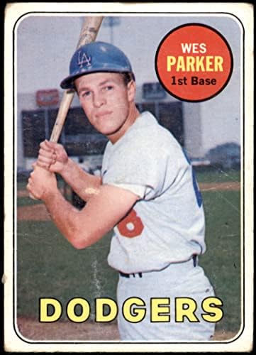 1969 Topps # 493 ИН Уес Паркър Лос Анджелис Доджърс (Бейзбол карта) (Паркър жълти букви БЕДНИТЕ Сводници