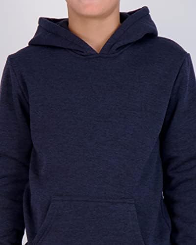 Real Essentials 3 Опаковка: Младежки мек вълнен плат Мек Пуловер с дълъг ръкав, Hoody с качулка - За Момчета