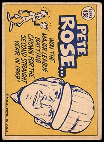 1970 Topps # 458 All-Star Пийт Роуз Синсинати Редс (Бейзболна картичка) хубаво червено