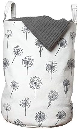 Чанта за дрехи Ambesonne с флорални принтом, Едноцветен модел като Глухарче в ботаническую тема в Схематичном
