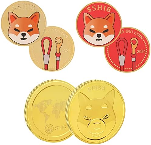 Монета Shiba Ин Позлатени Белег SHIB Възпоменателна Монета с Защитен Калъф Dogecoin Killer