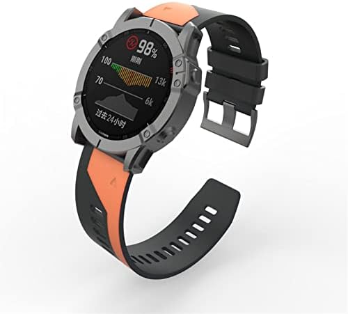 Спортен Силиконов каишка за часовник FEHAUK Каишка за Garmin Fenix 6X6 Pro 5X5 Plus 3 HR Smartwatch 22-26 мм