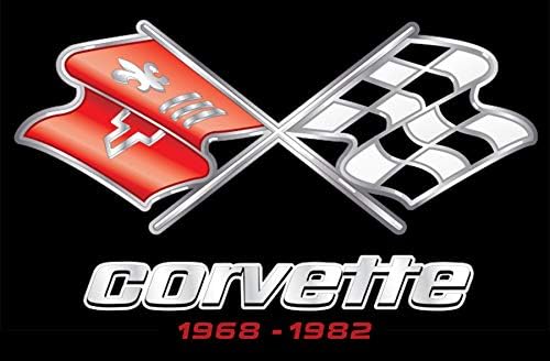 JH DESIGN GROUP Мъжка Тениска Chevy Corvette С логото на серия C3, Черна Риза с кръгло деколте