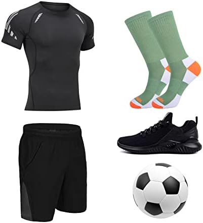 JOYNÉE Мъжки чорапи-възглавници Атлетик Crew за бягане и тренировки, 6 опаковки, Цветни, Размер на чорап: 10-13
