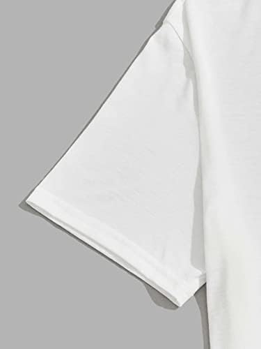 OSHHO Комплект дрехи от две части за мъже, тениски с надпис и къси панталони с ивици (Цвят: многоцветен, Размер: