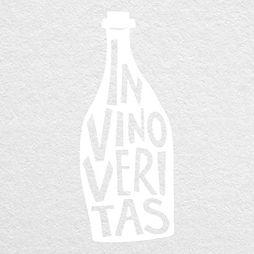 in Vino Veritas Типография Вино цитат - Бял стикер с височина 5 см - за MacBook, автомобила, лаптоп и много