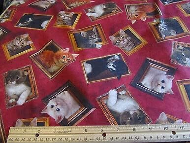 Литературни котенца сключване на котенца тухла-червен цвят на Quilting Treasures