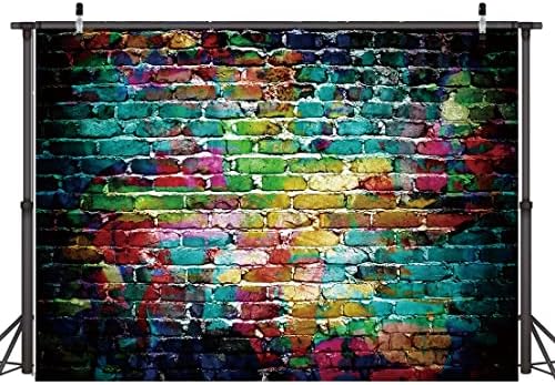 Фон за Снимки с Графити Dudaacvt, 8x6 фута Цветна Тухлена Стена Ретро Циментов Пол Фон за Студио за Подпори