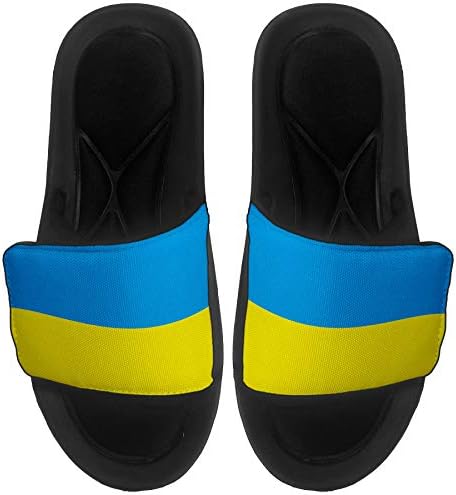 Най-сандали с амортизация ExpressItBest/Пързалки за мъже, Жени и младежи - Знаме на Украйна (Украински) - Знаме