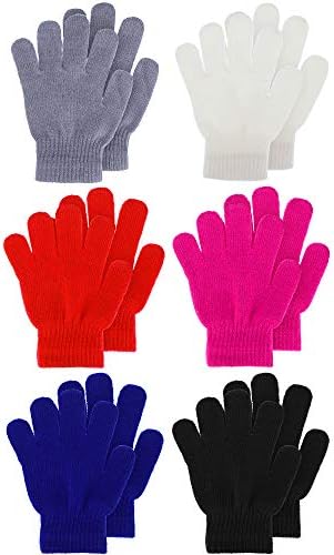6 Чифта Ръкавици за деца, Детски Ръкавици, Детски Ръкавици без пръсти с пълни пръсти, Зимни плетени калъф за