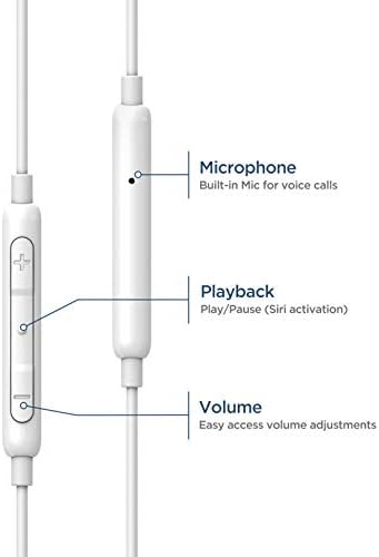 Жични слушалки-втулки Thore за iPhone Xr, Xs Max, iPhone 11, 12, 13, 14 Pro Max с микрофон - Слушалки Lightning