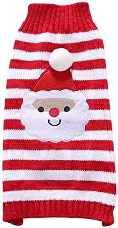 Класически Коледен Пуловер в Червената Лента за Малки Кучета и Котки, Зимата Топъл Пуловер, Риза в Училище Стил,