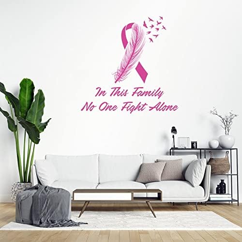 Информираността за борба с рака на гърдата Цитат Vinyl Стикер на Стената Розовата Лента Стикери за стена Борба