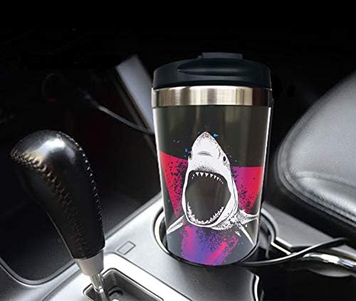 wodealmug Дамски Кафеена Чаша Shark Пътуване С Термоизолированным Чаша И Капак 14 грама