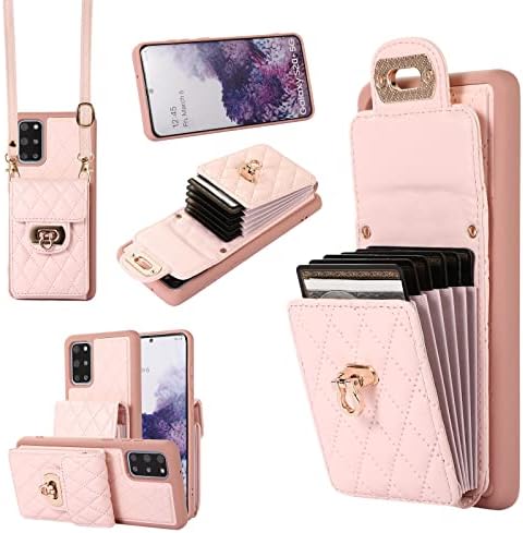 Чанта-портфейл XYX за Samsung S20, Лента за през рамо, Органайзер-Акордеон от Изкуствена кожа, Държач за карти,