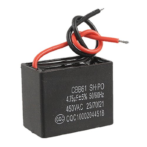 Кондензатор за работа монтаж на таван фенове Uxcell Cbb61 4,75 Icf 450 v ac 2 Тел 50/60 Hz
