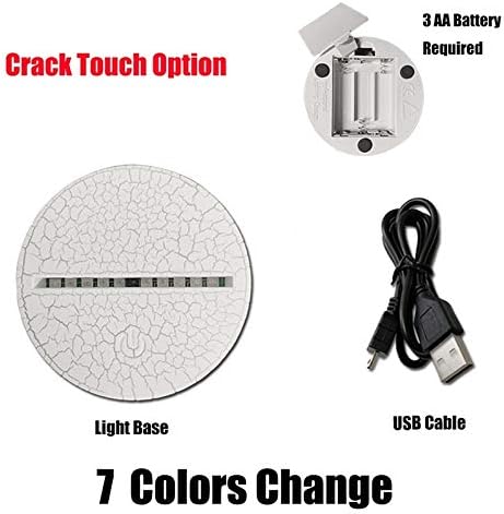Новини Новини зонтичная Форма на 3D Цветна светодиодна настолна Лампа Vision Light Версия Crack Touch